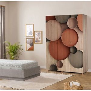 Dulap pentru haine, Vella, Lena 3 -976, 135x192x52 cm, PAL, Sonomo imagine
