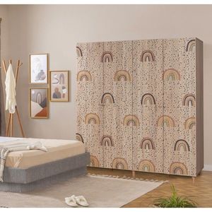Dulap pentru haine, Vella, Loni 4 -912, 180x192x52 cm, PAL, Sonomo imagine