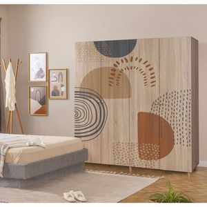 Dulap pentru haine, Vella, Loni 4 -975, 180x192x52 cm, PAL, Sonomo imagine