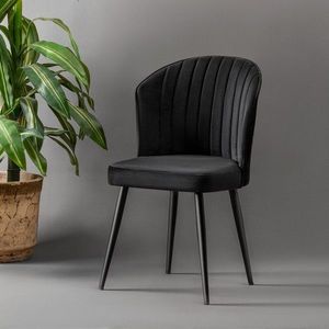 Set scaune 4 piese, Beckley, Rubi, MDF , Negru imagine