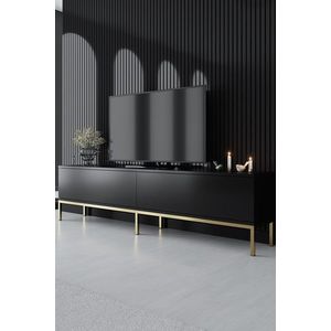 Comoda TV, Bexley, Lord, 180x47x30 cm, PAL, Negru imagine