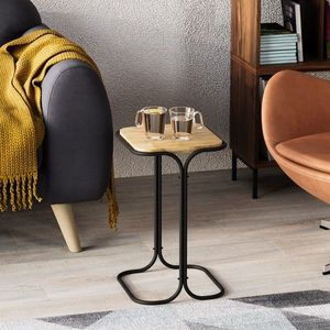 Masuta de cafea, Cerritos, Shb-001-A, 30x52x30 cm, Lemn, Negru / Natural imagine