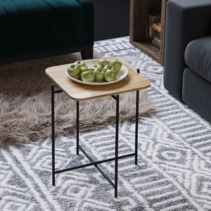Masuta de cafea, Cerritos, Shb-005, 46x56x46 cm, Lemn, Negru / Natural imagine