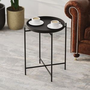Masuta de cafea, Cerritos, Shb-007, 46x56x46 cm, Metal, Negru imagine