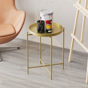 Masuta de cafea, Cerritos, Shb-007-A, 46x56x46 cm, Metal, Auriu imagine