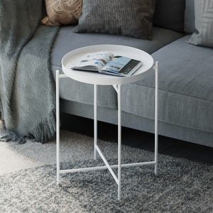 Masuta de cafea, Cerritos, Shb-007-B, 46x56x46 cm, Metal, Alb imagine