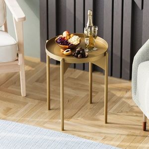 Masuta de cafea, Cerritos, Shb-002-B, 44x57x44 cm, Metal, Auriu imagine
