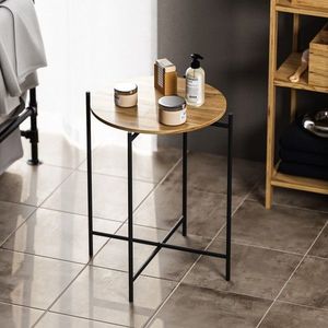 Masuta de cafea, Cerritos, Shb-004, 46x56x46 cm, Lemn, Negru / Natural imagine