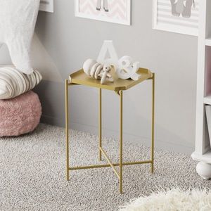 Masuta de cafea, Cerritos, Shb-008-A, 46x56x46 cm, Metal, Auriu imagine