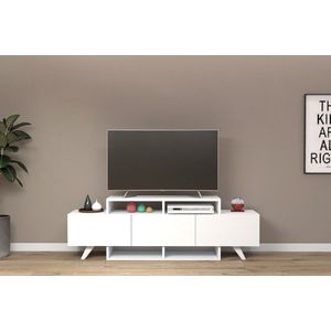 Comoda TV, Coraline, Alwin Alt, 150x49x31 cm, PAL, Alb imagine