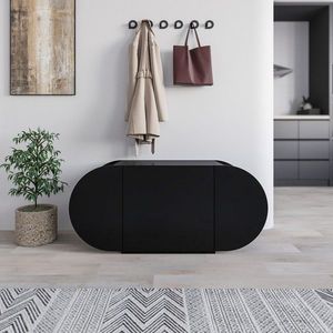 Pantofar, Decortie, Pozy Shoe Bench, 110x50x40 cm, PAL, Negru imagine