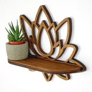 Raft de perete, Evila Originals, Raf264, 33x26x10 cm, Placaj, Maro imagine