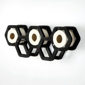 Suport pentru hartie igienica, Evila Originals, Wc019, 56x21x16 cm, 100% PLACAJ (grosime: 8 mm), Negru imagine