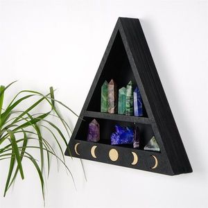 Raft de perete, Evila Originals, Cry001-S, 30x30x6 cm, Lemn masiv, Negru imagine