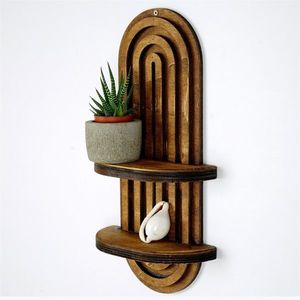 Raft de perete, Evila Originals, Raf265, 40x20x9 cm, Placaj, Maro imagine