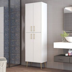 Dulap multifunctional, Hommy Craft, Berlin A, 60x202x35 cm, PAL, Alb/Auriu imagine