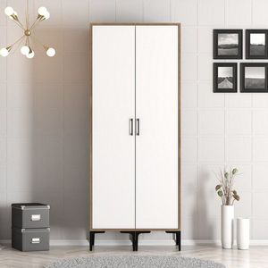 Dulap pentru haine, Hommy Craft, Kumsal SS, 80x47 cm, PAL, Nuc/Alb imagine