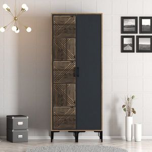 Dulap pentru haine, Hommy Craft, Kumsal PS, 80x47 cm, PAL, Nuc / Antracit imagine