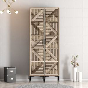 Dulap pentru haine, Hommy Craft, Kumsal PP, 80x47 cm, PAL, Maro/Crem imagine