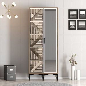 Dulap pentru haine, Hommy Craft, Kumsal PR, 80x47 cm, PAL, Nuc/Alb imagine