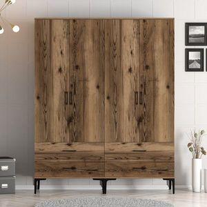 Dulap pentru haine, Hommy Craft, Kumsal TT, 160x47 cm, PAL, Maro imagine