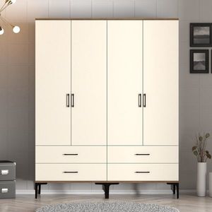 Dulap pentru haine, Hommy Craft, Kumsal TT, 160x47 cm, PAL, Maro/Crem imagine