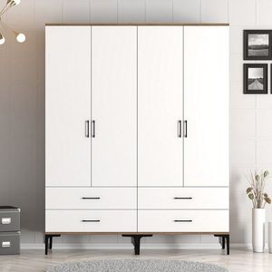 Dulap pentru haine, Hommy Craft, Kumsal TT, 160x47 cm, PAL, Nuc/Alb imagine