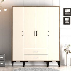 Dulap pentru haine, Hommy Craft, Kumsal STS, 160x47 cm, PAL, Maro/Crem imagine