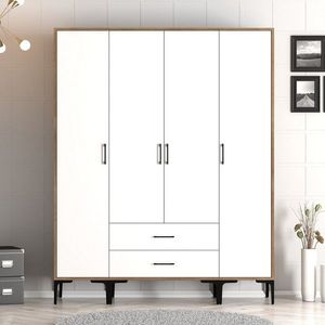Dulap pentru haine, Hommy Craft, Kumsal STS, 160x47 cm, PAL, Nuc/Alb imagine