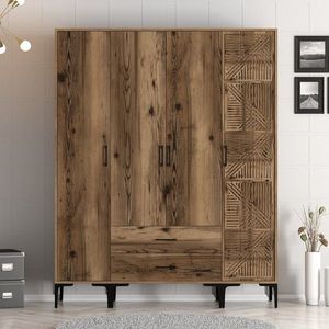 Dulap pentru haine, Hommy Craft, Kumsal STP, 160x47 cm, PAL, Maro imagine