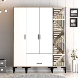 Dulap pentru haine, Hommy Craft, Kumsal STP, 160x47 cm, PAL, Nuc/Alb imagine