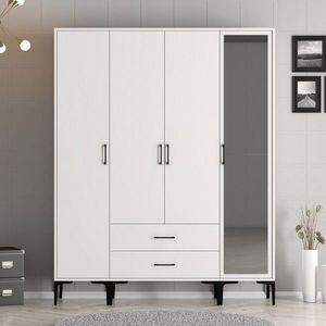 Dulap pentru haine, Hommy Craft, Kumsal STR, 160x47 cm, PAL, Alb imagine