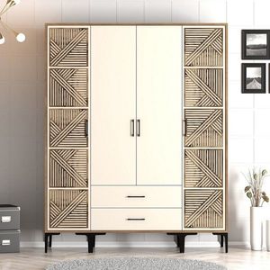 Dulap pentru haine, Hommy Craft, Kumsal PTP, 160x47 cm, PAL, Maro/Crem imagine