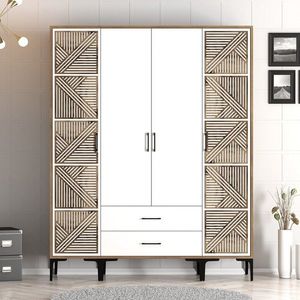 Dulap pentru haine, Hommy Craft, Kumsal PTP, 160x47 cm, PAL, Nuc/Alb imagine