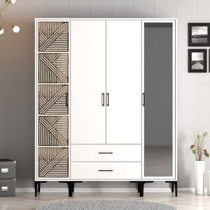 Dulap pentru haine, Hommy Craft, Kumsal PTR, 160x47 cm, PAL, Alb imagine