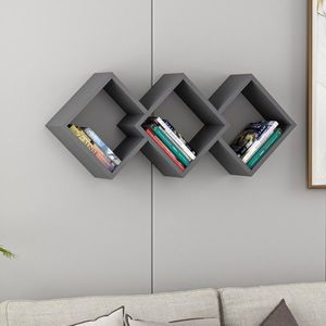 Raft de perete, Inarch, Galaxy, 102x42x20 cm, PAL, Antracit imagine