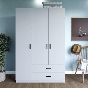 Dulap pentru haine, Miwood, Yaman 1600-032, 120x181x45 cm, PAL, Alb mat imagine