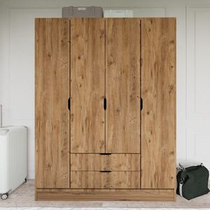 Dulap pentru haine, Miwood, 1600-140, 140x182x45 cm, PAL, Maro imagine