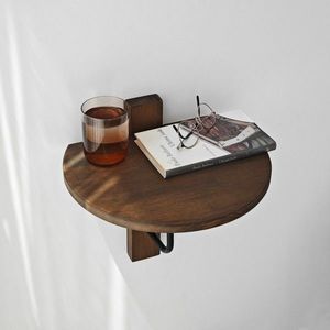 Raft de perete, Neostill, Reve, 35x35 cm, Lemn, Nuc negru imagine