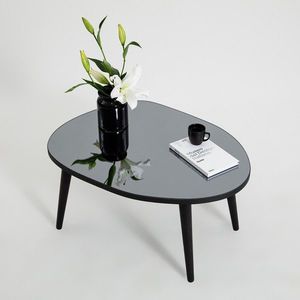 Masuta de cafea, Neostill, Gusto, 75x38x55 cm, Sticla temperata , Negru / Fume imagine