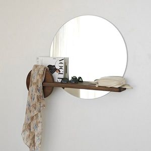 Oglinda decorativa, Neostill, Points, 83x70 cm, Lemn, Maro imagine