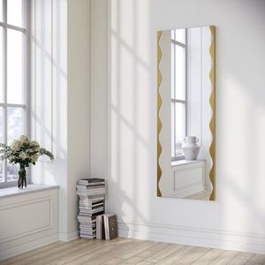 Oglinda decorativa, Neostill, Melodia, 50x140 cm, Metal, Auriu imagine
