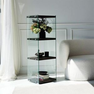 Corp biblioteca, Neostill, Aqua 3, 40x120x35 cm, Sticla temperata, Antracit imagine