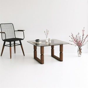 Masuta de cafea, Neostill, Stoa, 80x42x80 cm, Sticla temperata, Bronz imagine