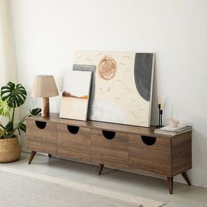 Comoda TV, Neostill, Four Seasons, 180x50x35 cm, Cadru: PAL MELAMINAT 100%., Maro imagine