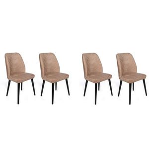 Set scaune 4 piese, Nmobb, Dallas-523 V4, Metal, Nurca / negru imagine