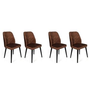 Set scaune 4 piese, Nmobb, Dallas-526 V4, Metal, Maro / Negru imagine