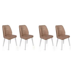 Set scaune 4 piese, Nmobb, Dallas-583 V4, Metal, Nurca / alb imagine