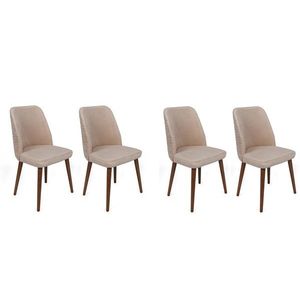 Set scaune 4 piese, Nmobb, Tutku-346 V4, Metal, Crema/Nuca imagine