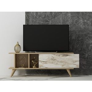 Comoda TV, Odessa, Liberty, 120x30x45 cm, PAL, Stejar safir / marmură imagine
